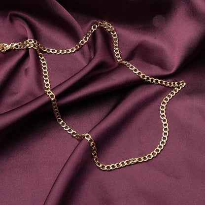 14K Yellow Gold Curb Chain Necklace 55 cm