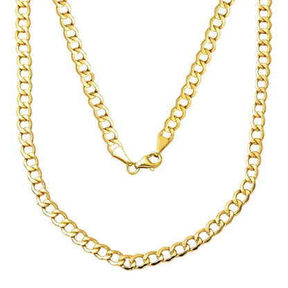 14K Yellow Gold Curb Chain Necklace 55 cm