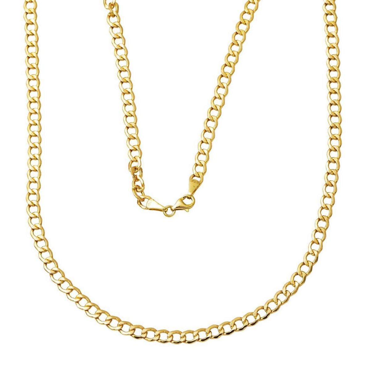 14K Yellow Gold Curb Chain Necklace 55 cm