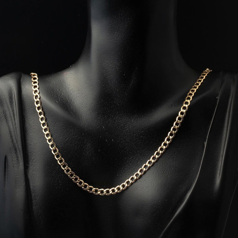 14K Yellow Gold Curb Chain 60 cm