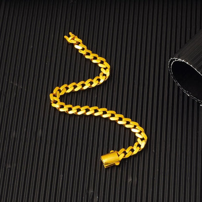 22K Yellow Gold Curb Chain Bracelet