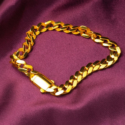 22K Yellow Gold Curb Chain Bracelet