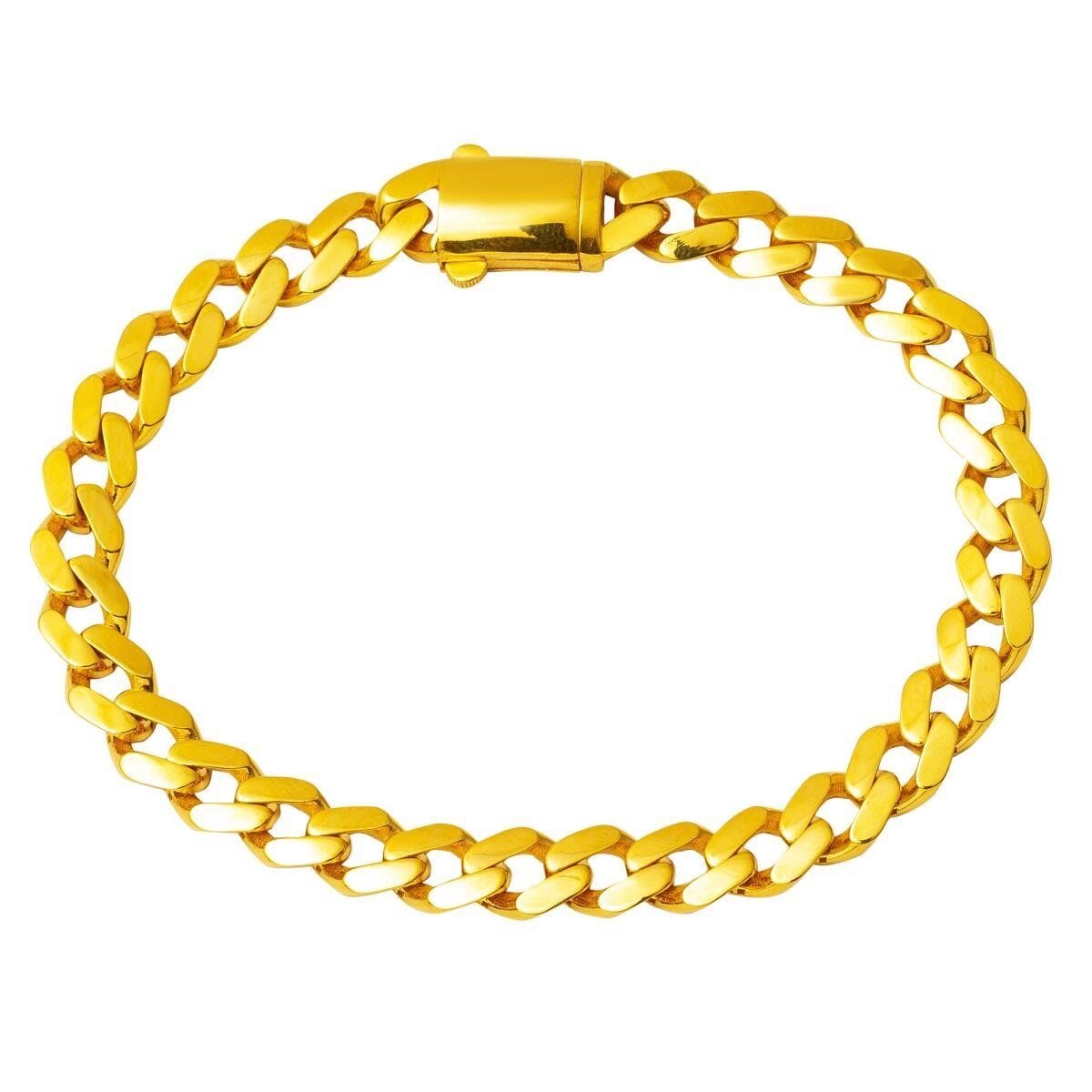 22K Yellow Gold Curb Chain Bracelet