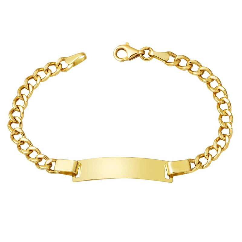 14K Yellow Gold Curb Chain Children's ID Bracelet (3.71 g)