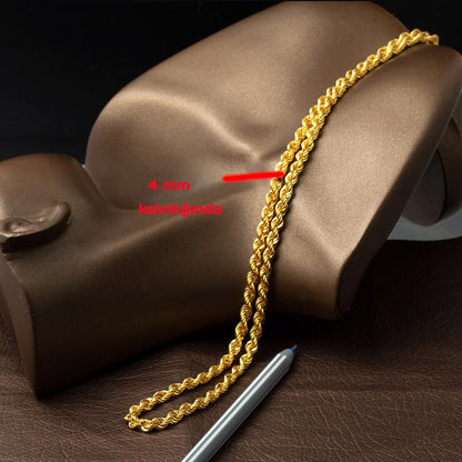 22K Yellow Gold Rope Twisted Chain 70 cm