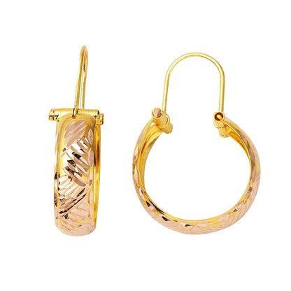 14K Yellow Gold Aleppo Weave Hoop Earrings