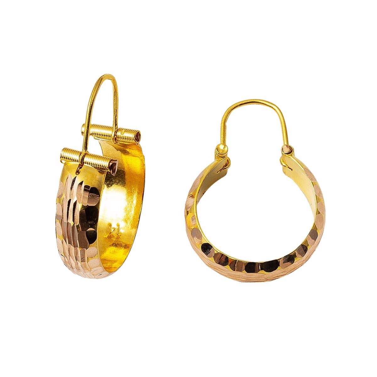 14K Yellow Gold Aleppo Weave Hoop Earrings (2.04 g)