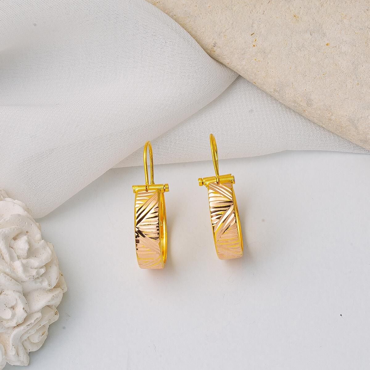 14K Yellow Gold Aleppo Weave Hoop Earrings (2.15 g)