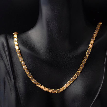 14K Yellow Gold Aleppo Weave Sequin Chain 50 cm