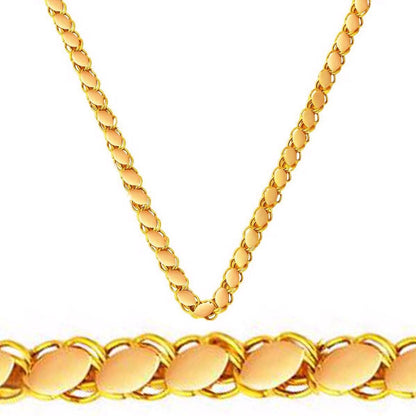 14K Yellow Gold Aleppo Weave Sequin Chain