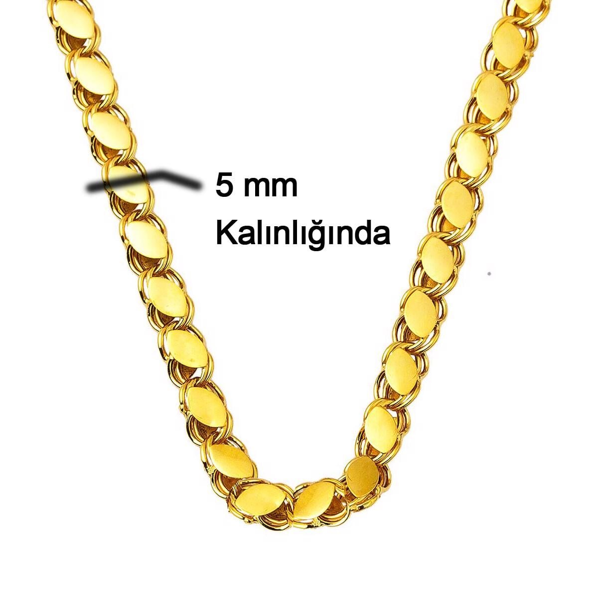 14K Yellow Gold Aleppo Weave Sequin Chain 70 cm
