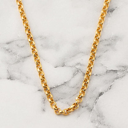 14K Yellow Gold Hoop Chain 50 cm