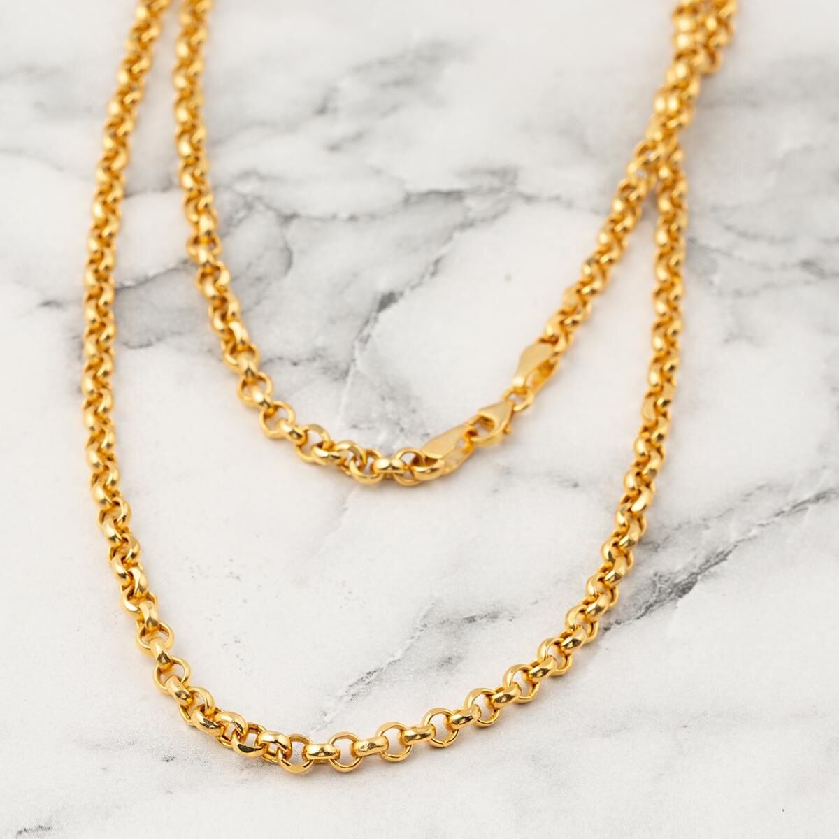14K Yellow Gold Hoop Chain 50 cm