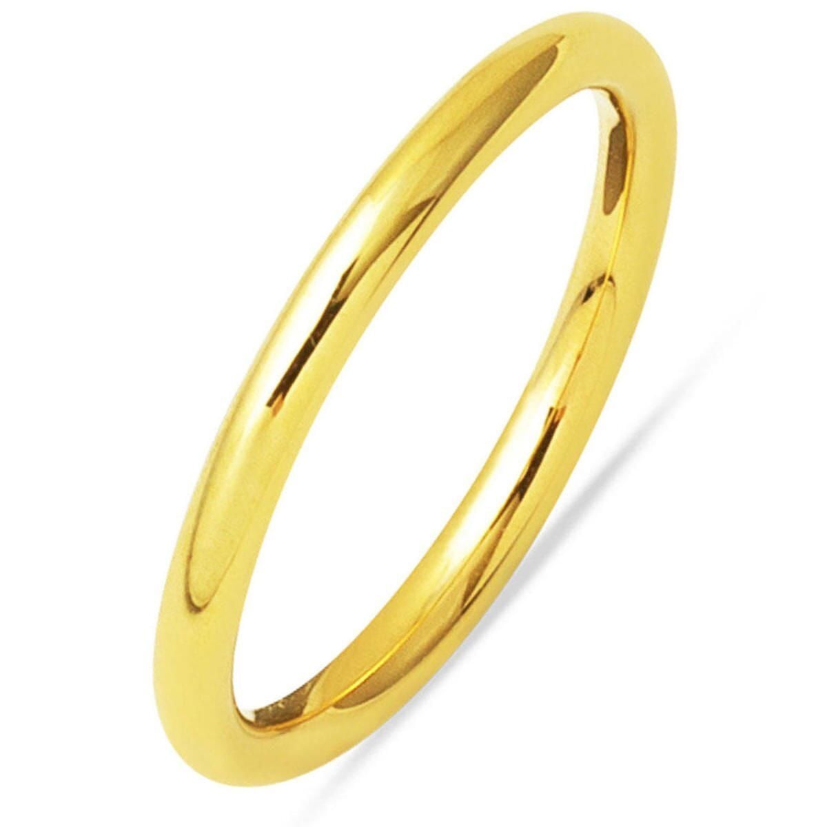 14K Yellow Gold Hoop Men's Wedding Band Ring