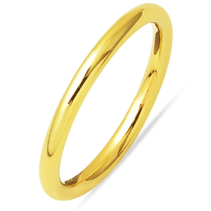 14K Yellow Gold Hoop Men's Wedding Band Ring