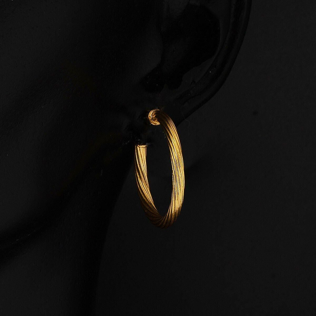 22K Yellow Gold 2 cm Diameter Hoop Earrings (2 g)