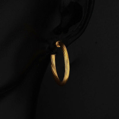 22K Yellow Gold 2 cm Diameter Hoop Earrings (2 g)