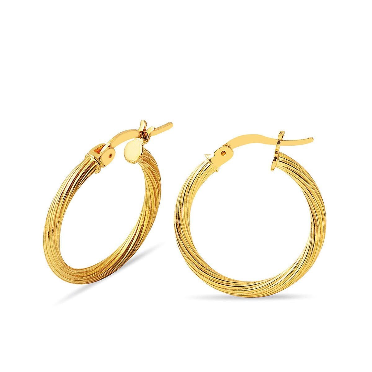 22K Yellow Gold 2 cm Diameter Hoop Earrings (2 g)