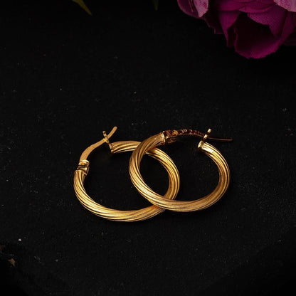 22K Yellow Gold 2 cm Diameter Hoop Earrings (2 g)