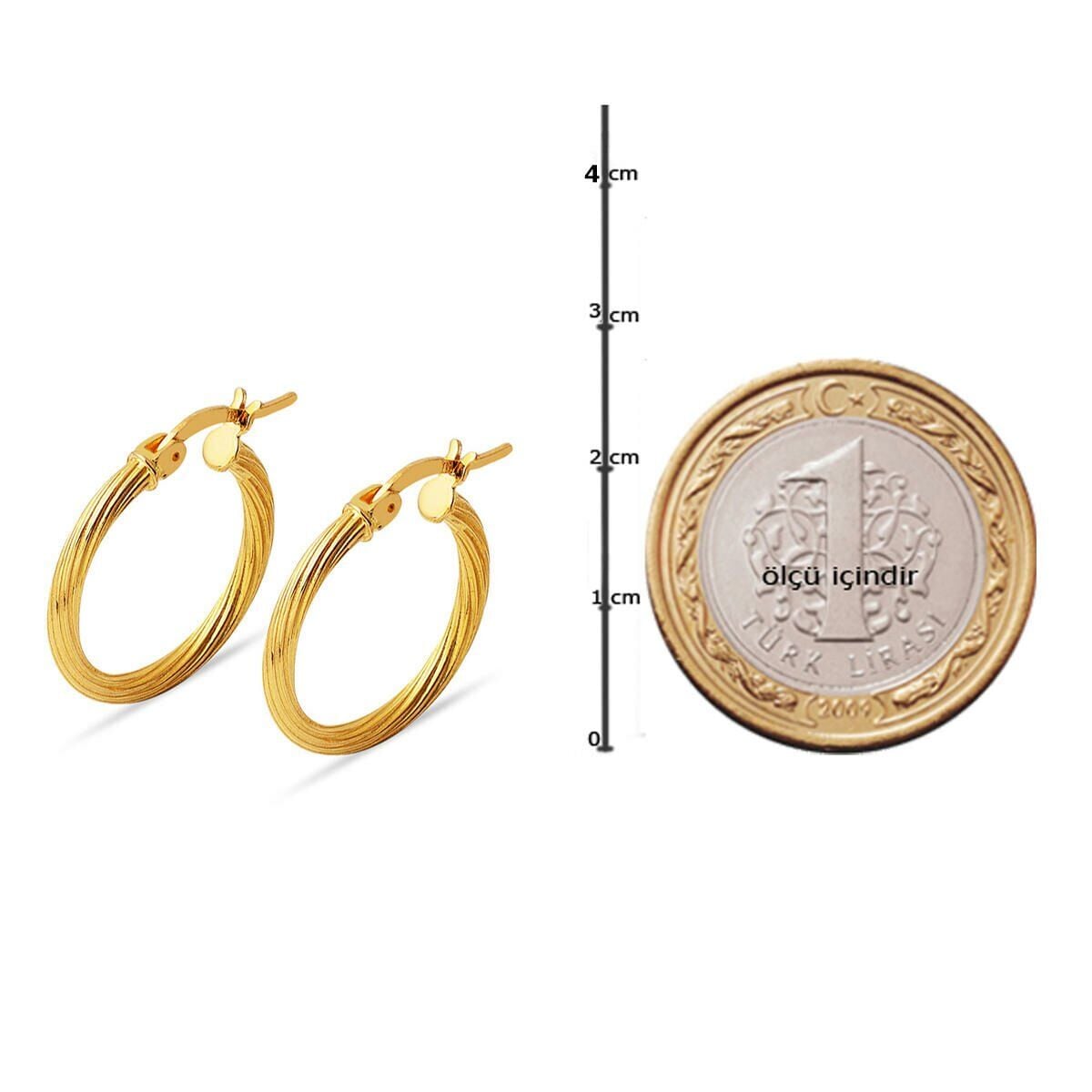 22K Yellow Gold 2 cm Diameter Hoop Earrings (2 g)