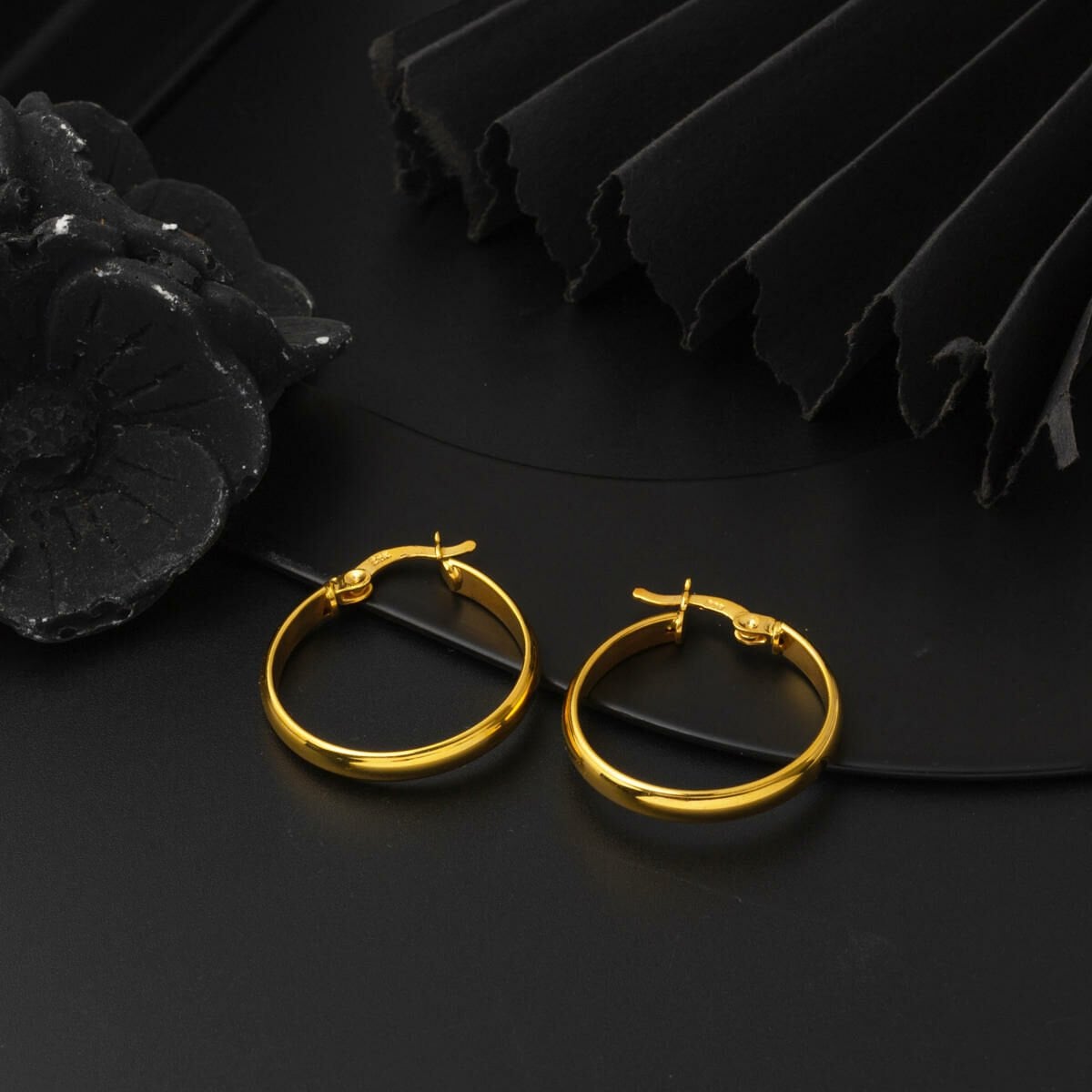 22K Yellow Gold Hoop Earrings