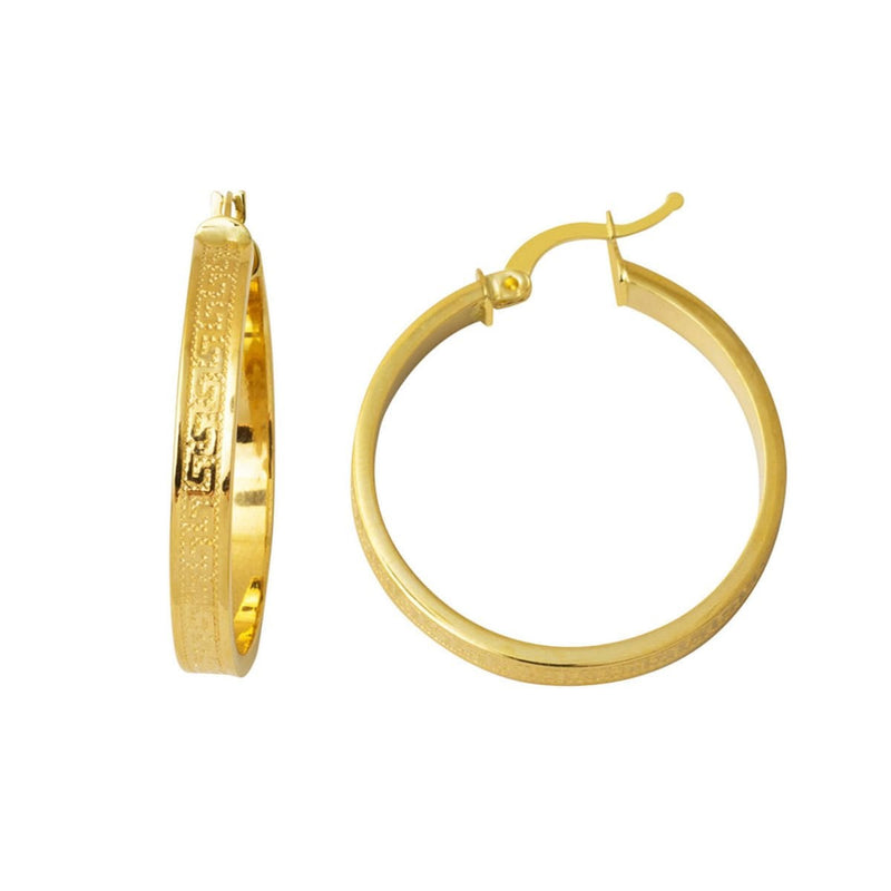 14K Yellow Gold Designer Inspired 3.5 cm Diameter Hoop Earrings