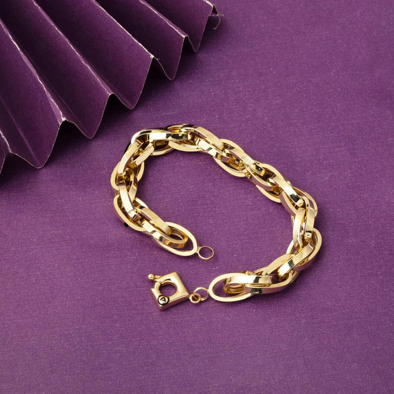 14K Yellow Gold Braided Hoop Women's Bracelet