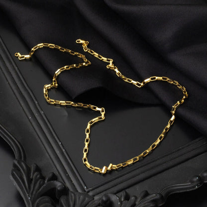 14K Gold Hoop Unisex Chain Necklace 45 cm
