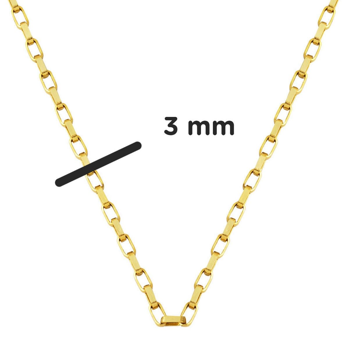 14K Gold Hoop Unisex Chain Necklace 45 cm