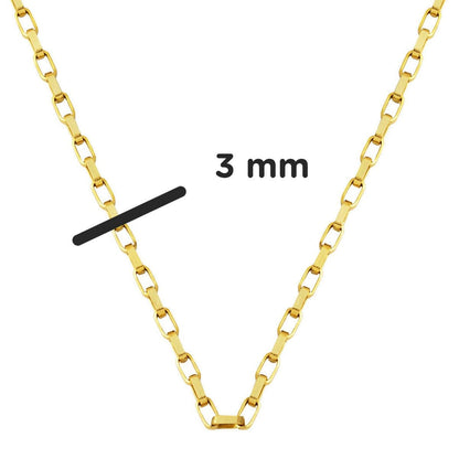 14K Gold Hoop Unisex Chain Necklace 45 cm
