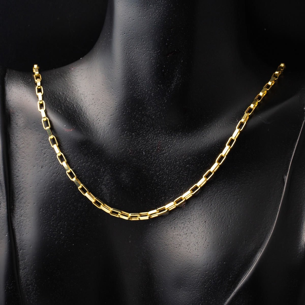 14K Gold Hoop Unisex Chain Necklace 45 cm