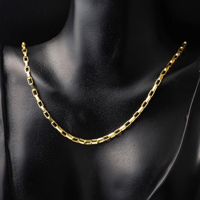 14K Gold Hoop Unisex Chain Necklace 45 cm