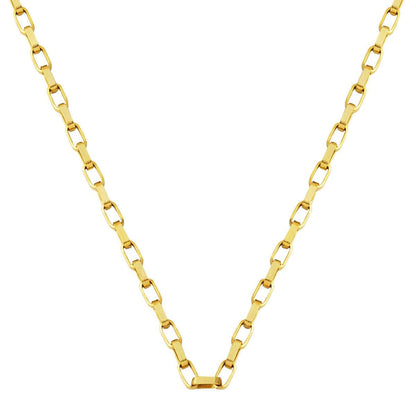 14K Gold Hoop Unisex Chain Necklace 45 cm