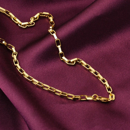 14K Gold Hoop Unisex Chain Necklace 45 cm