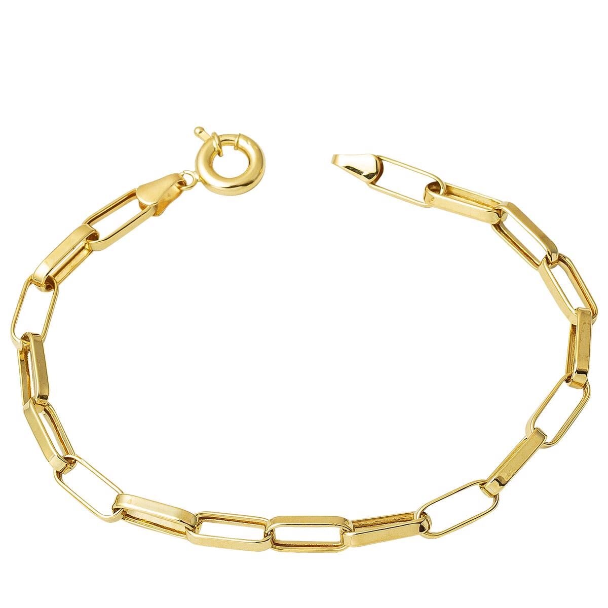 14K Yellow Gold Hoop Chain Bracelet