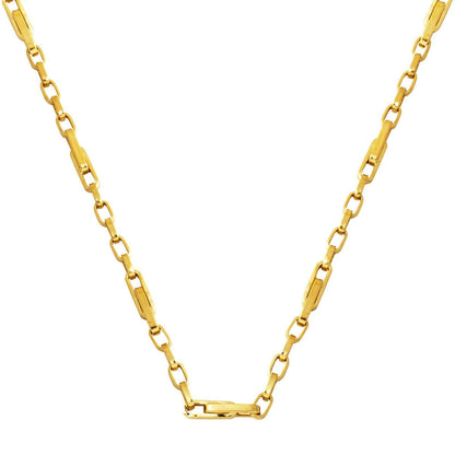 14K Yellow Gold Paperclip Link Chain Necklace 45 cm