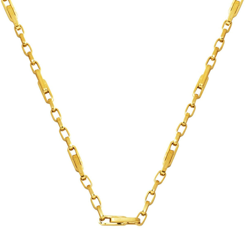 14K Yellow Gold Paperclip Link Chain Necklace 45 cm