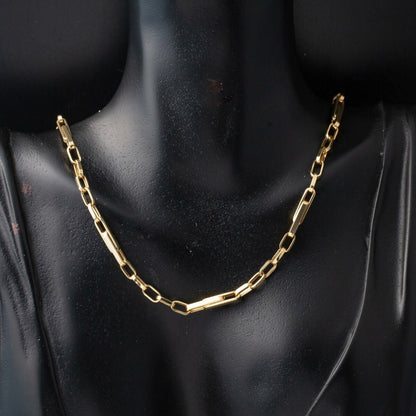 14K Yellow Gold Paperclip Link Chain Necklace 45 cm