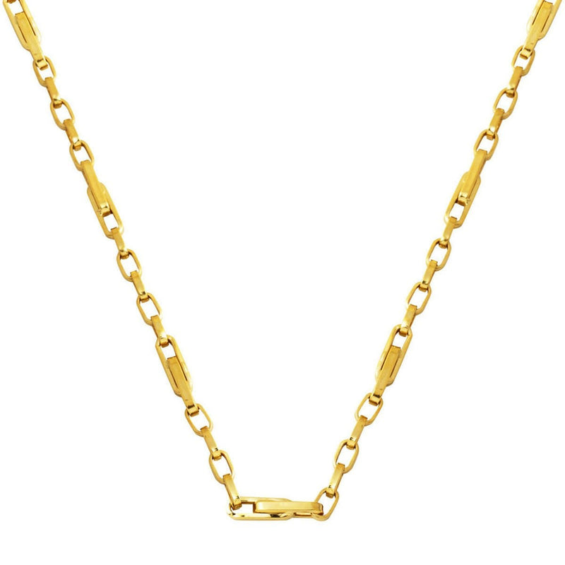 14K Yellow Gold Paperclip Link Chain Necklace 50 cm