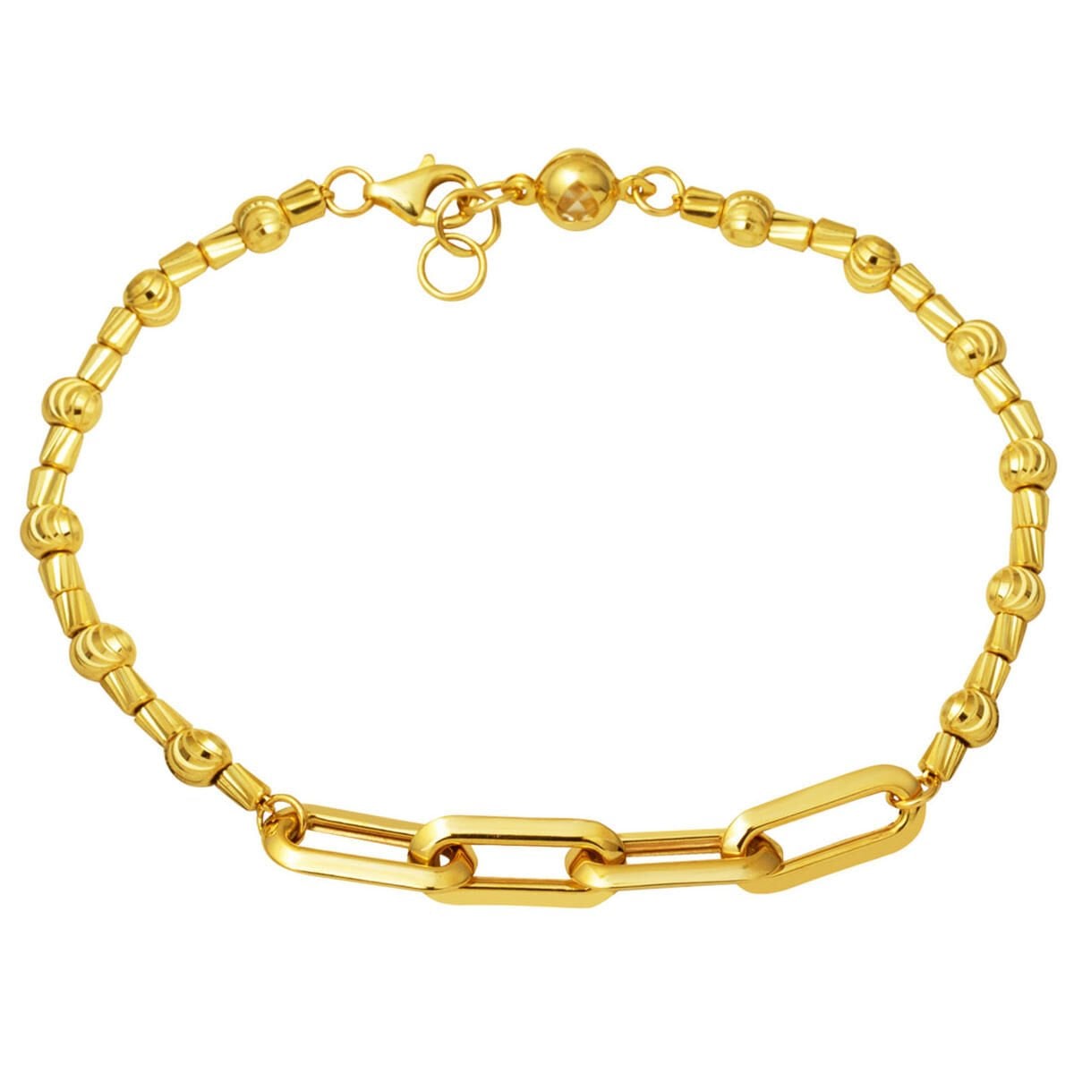 14K Yellow Gold Italian Hoop ID Bracelet