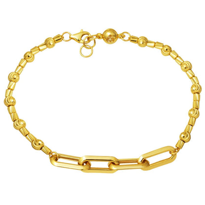 14K Yellow Gold Italian Hoop ID Bracelet