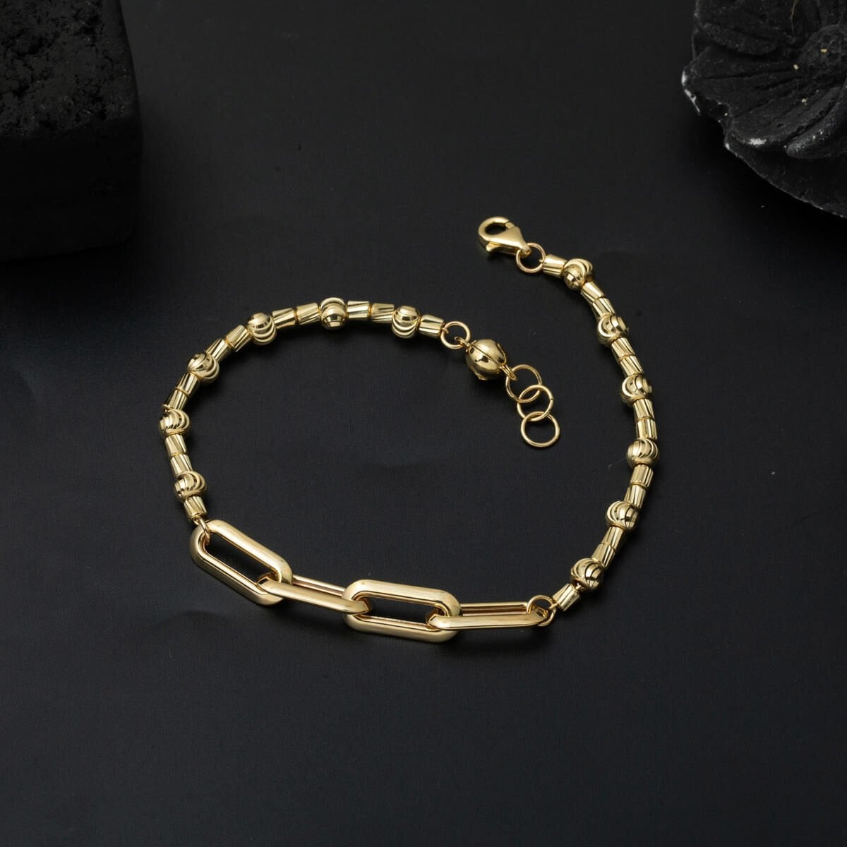 14K Yellow Gold Italian Hoop ID Bracelet