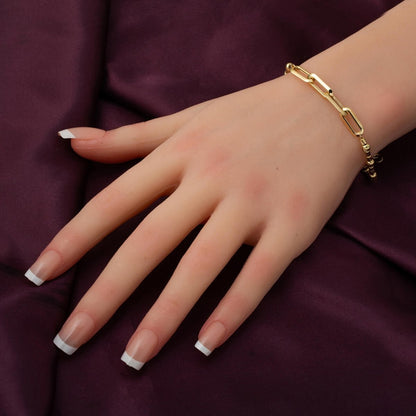 14K Yellow Gold Italian Hoop ID Bracelet