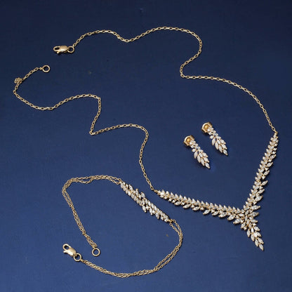 14K Two-Tone Gold Honeysuckle Cubic Zirconia Engagement Set