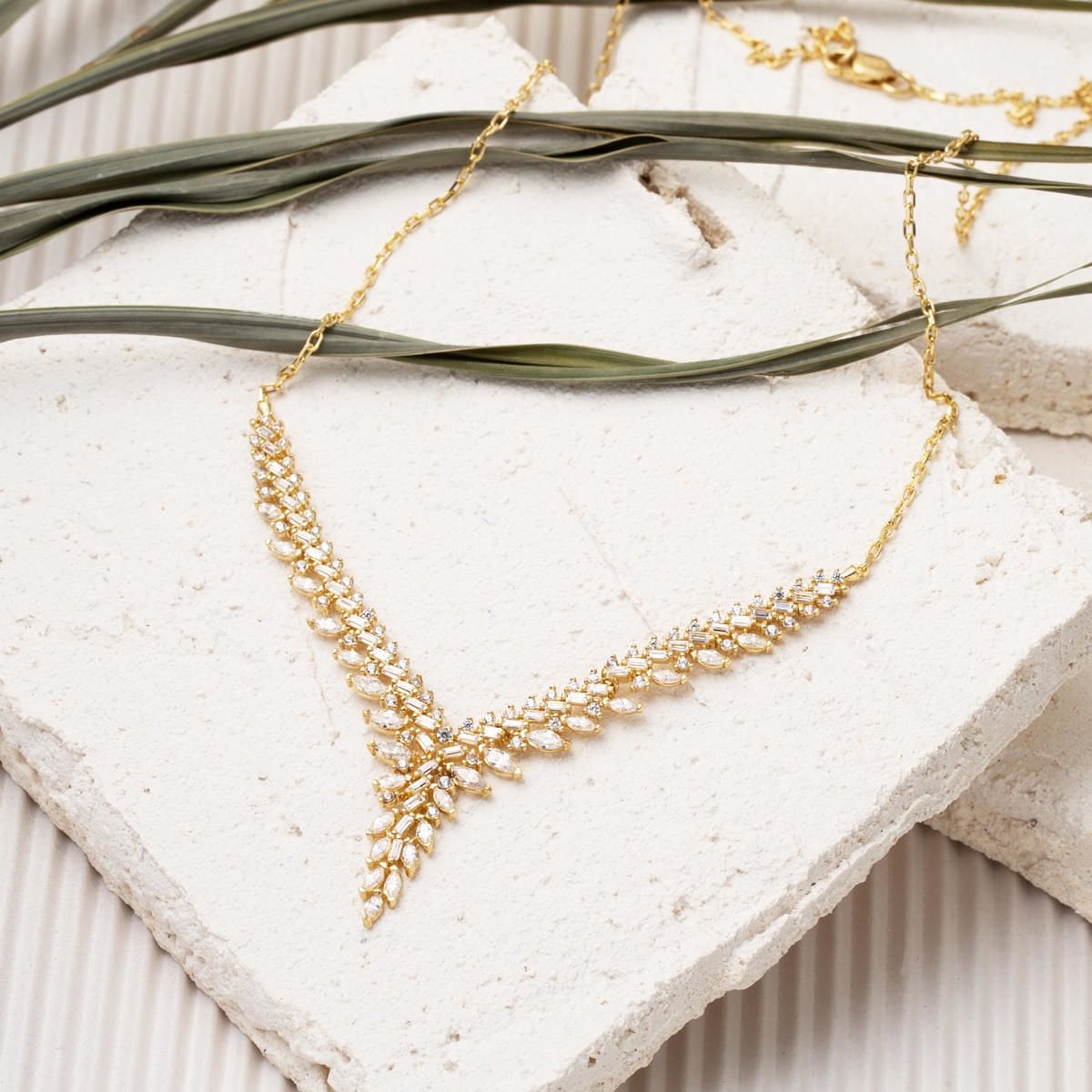 14K Two-Tone Gold Honeysuckle Cubic Zirconia Engagement Set