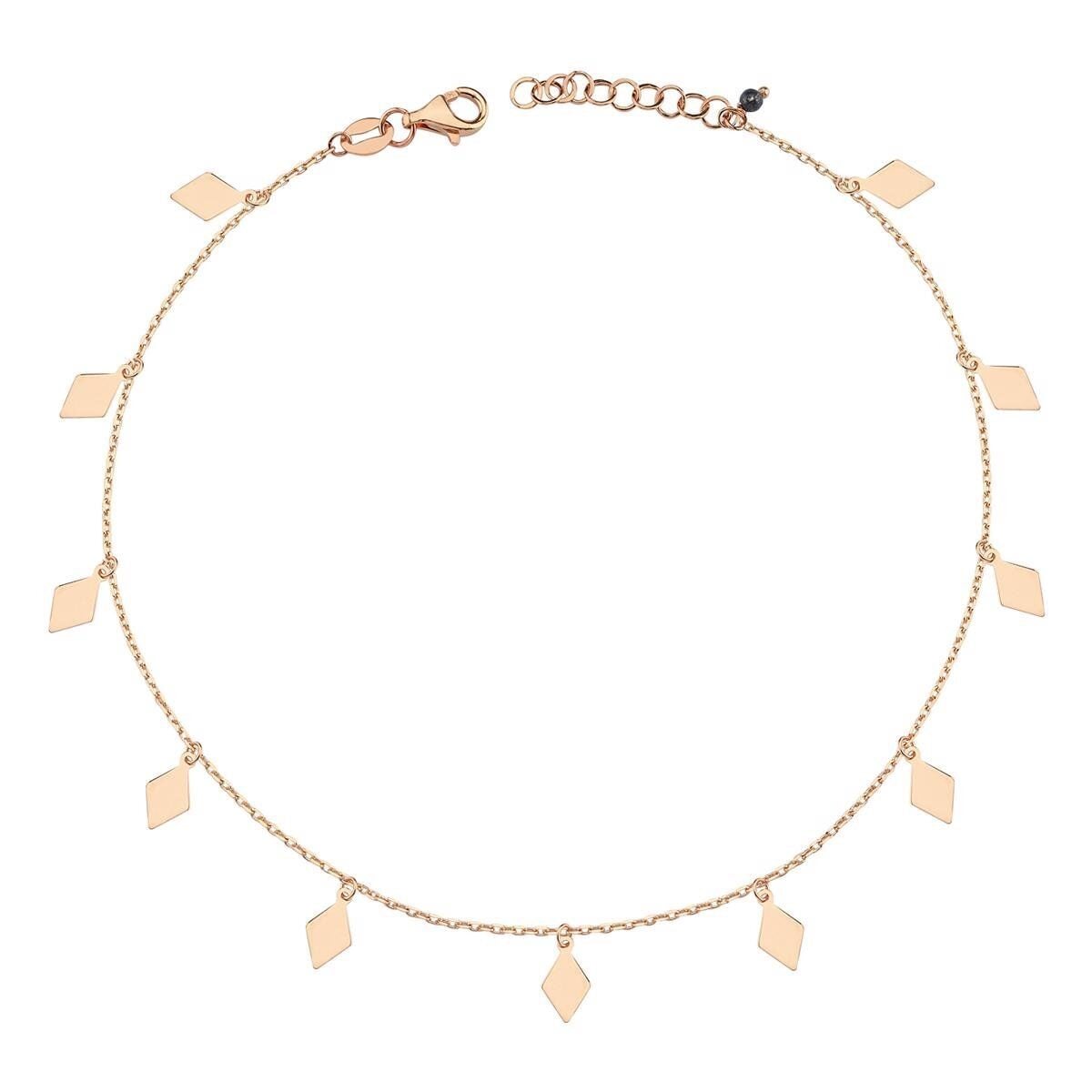 14K Rose Gold Harem Cubic Zirconia Anklet