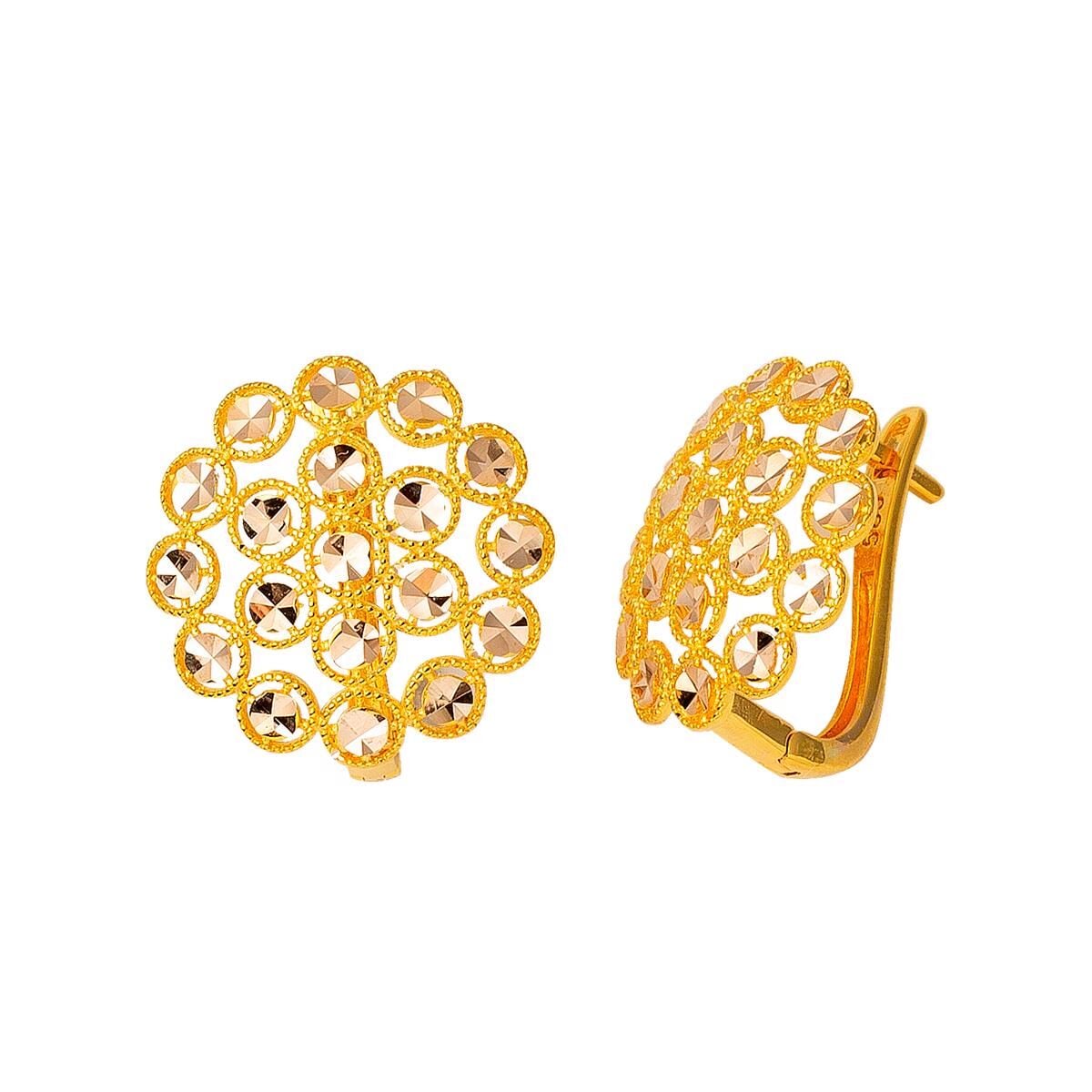 14K Yellow Gold Harem J-Hoop Earrings