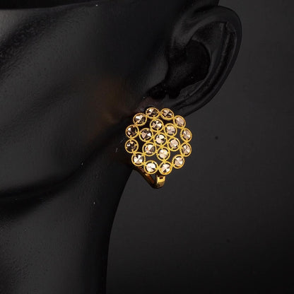 14K Yellow Gold Harem J-Hoop Earrings