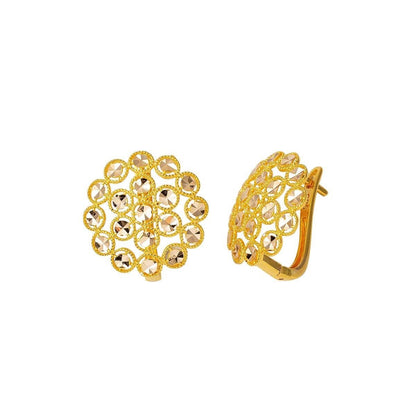 14K Yellow Gold Harem J-Hoop Earrings
