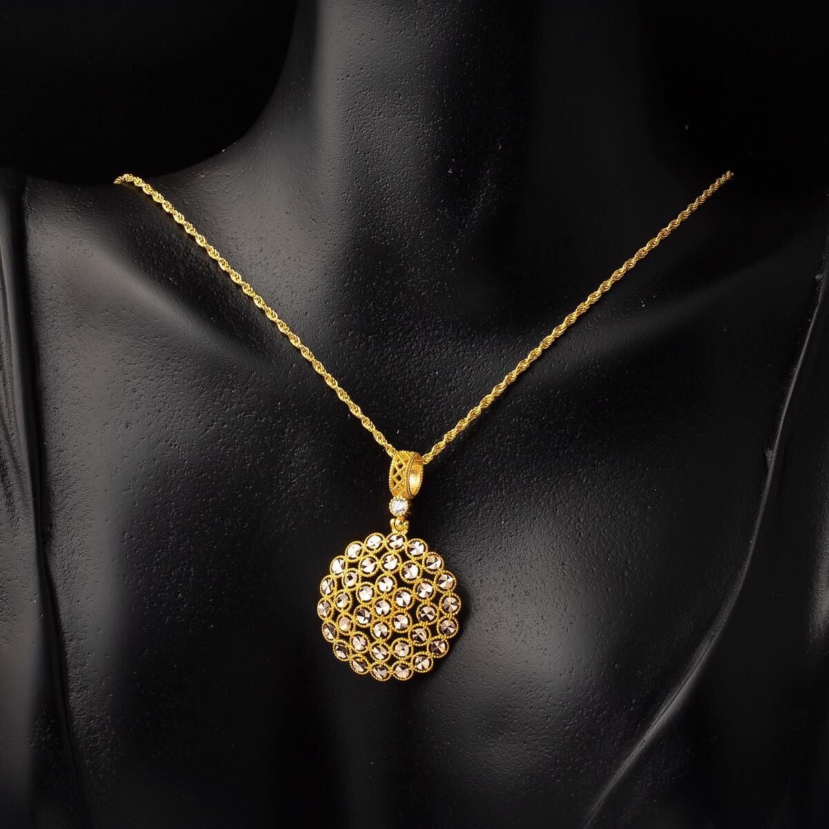 14K Yellow Gold Harem 3-Piece Cubic Zirconia Jewelry Set